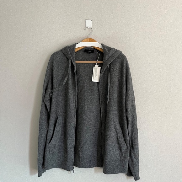 vince cashmere blended full-zip hooded sweatshirt - Picture 7 of 7